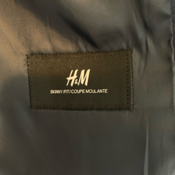 H&M Skinny Fit Navy Blue Suit Jacket - Picture 5 of 5